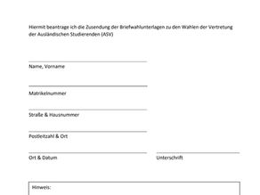International Student Representatives Election 2021/22 (ASV Wahl)