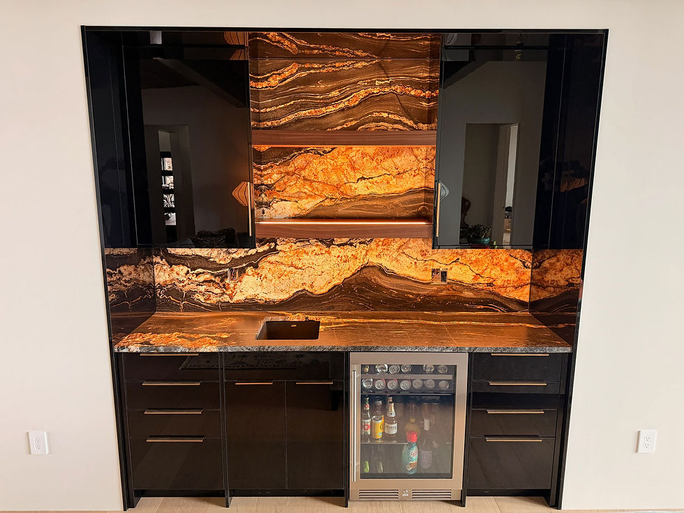 Modern home bar lighting by an experienced electrical contractor.
