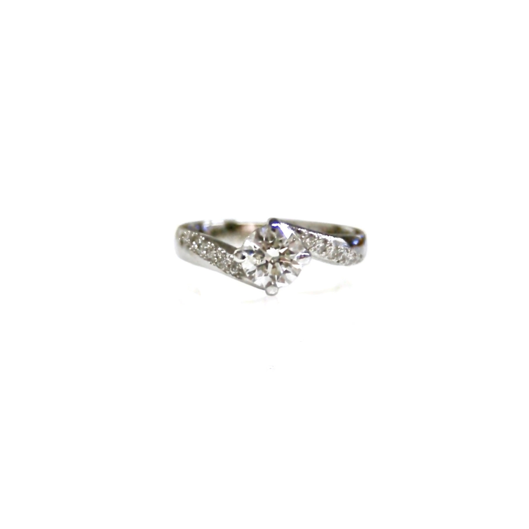 Pavé Twist Diamond Engagement Ring