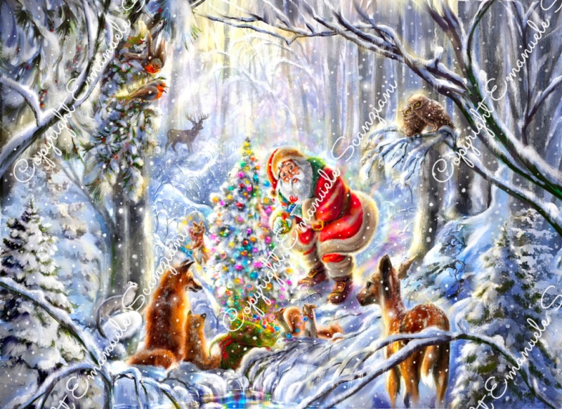 ES082-2 SANTA AND HIS WOODLAND FRIENDS