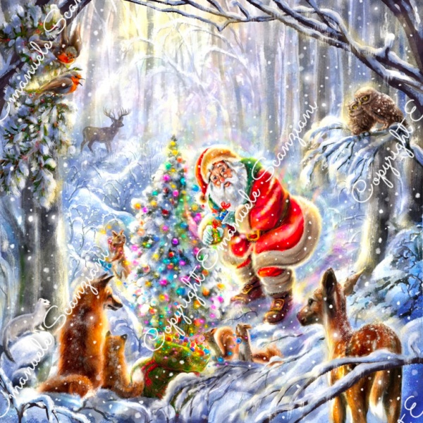 ES082-1 SANTA AND HIS WOODLAND FRIENDS