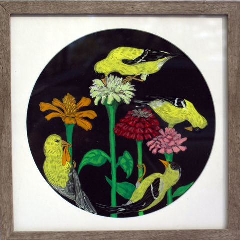 Goldfinches and Zinnias, 2020