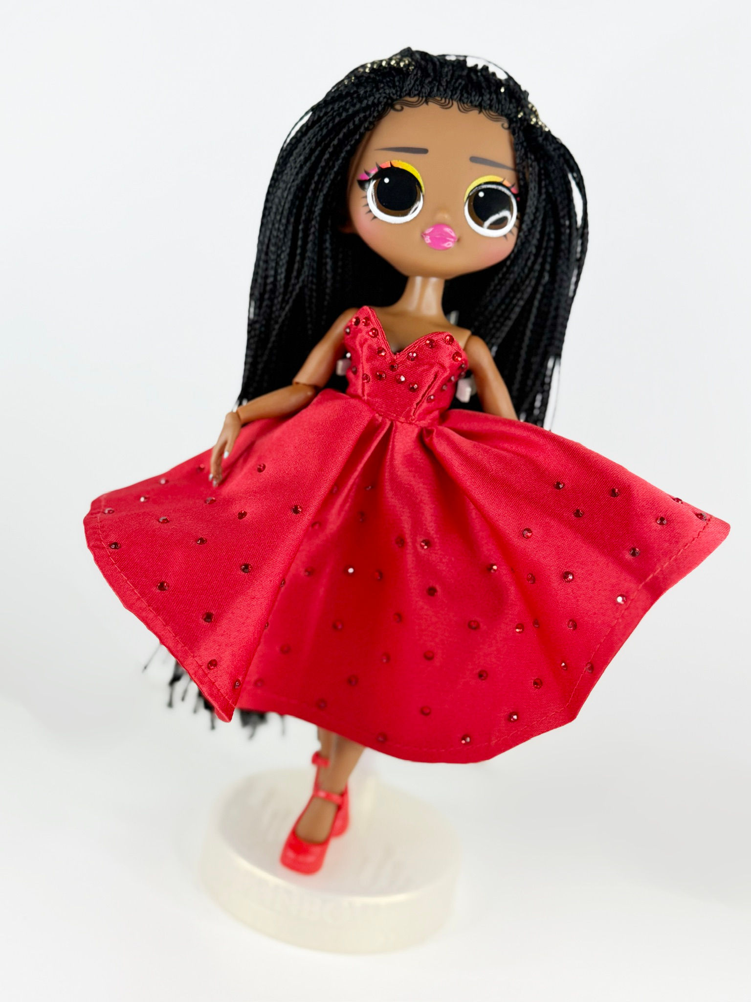 Scarlet Satin Pleat
