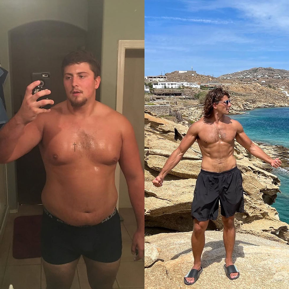 The journey speaks for itself. On the left, I was at the start of my transformation, weighing 320 lbs. On the right, I’m down to 225 lbs, feeling stronger than ever and enjoying life in Greece! Hard work, consistency, and mindset make all the difference. Let’s get after it!