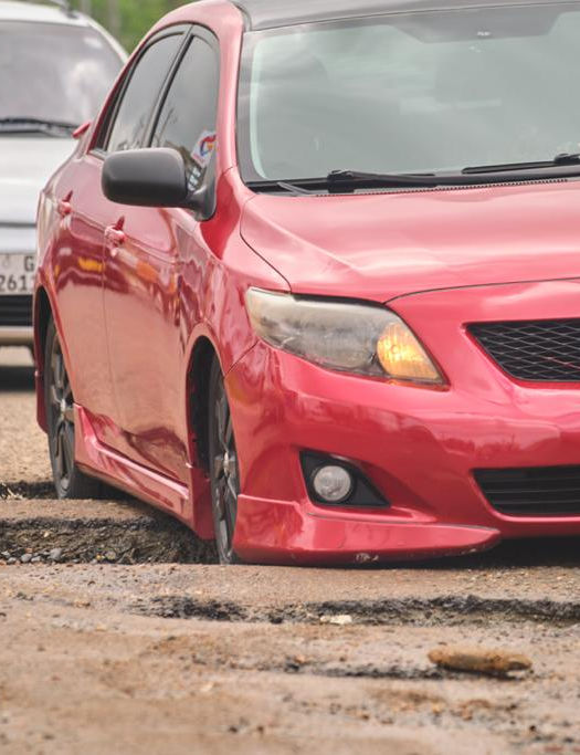 Poor road in Ghana