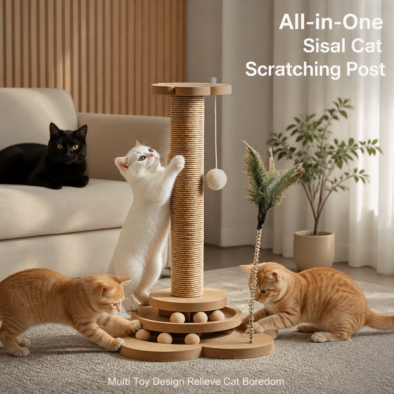Pawvera Climb & Scratch™ Vertical Cat Activity Tower