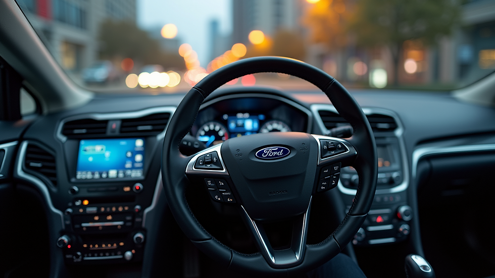 Close-up view of Ford Fusion SE Sedan dashboard showcasing tech features