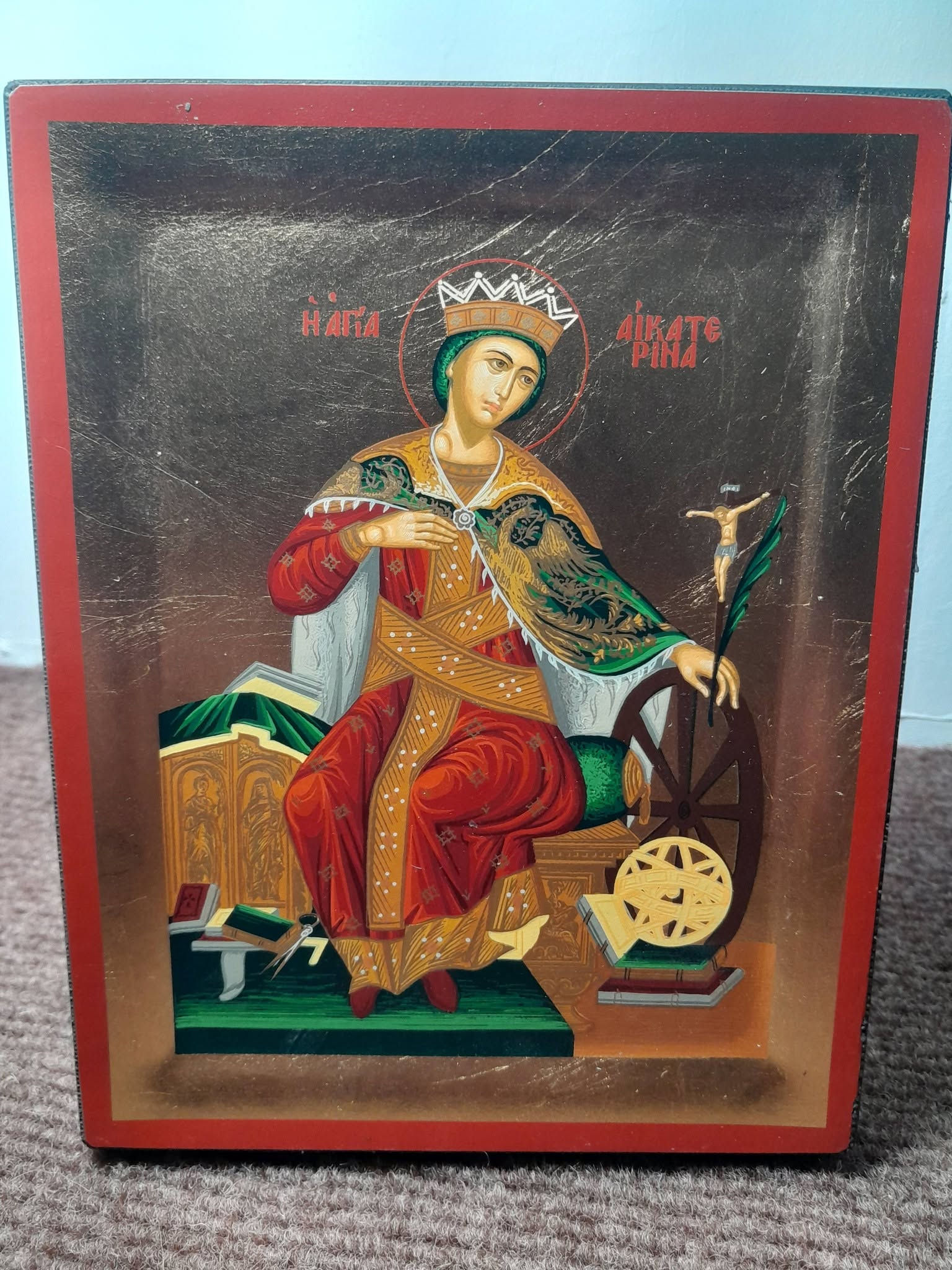 Silkscreen Icon of St. Catherine the GreatMartyr