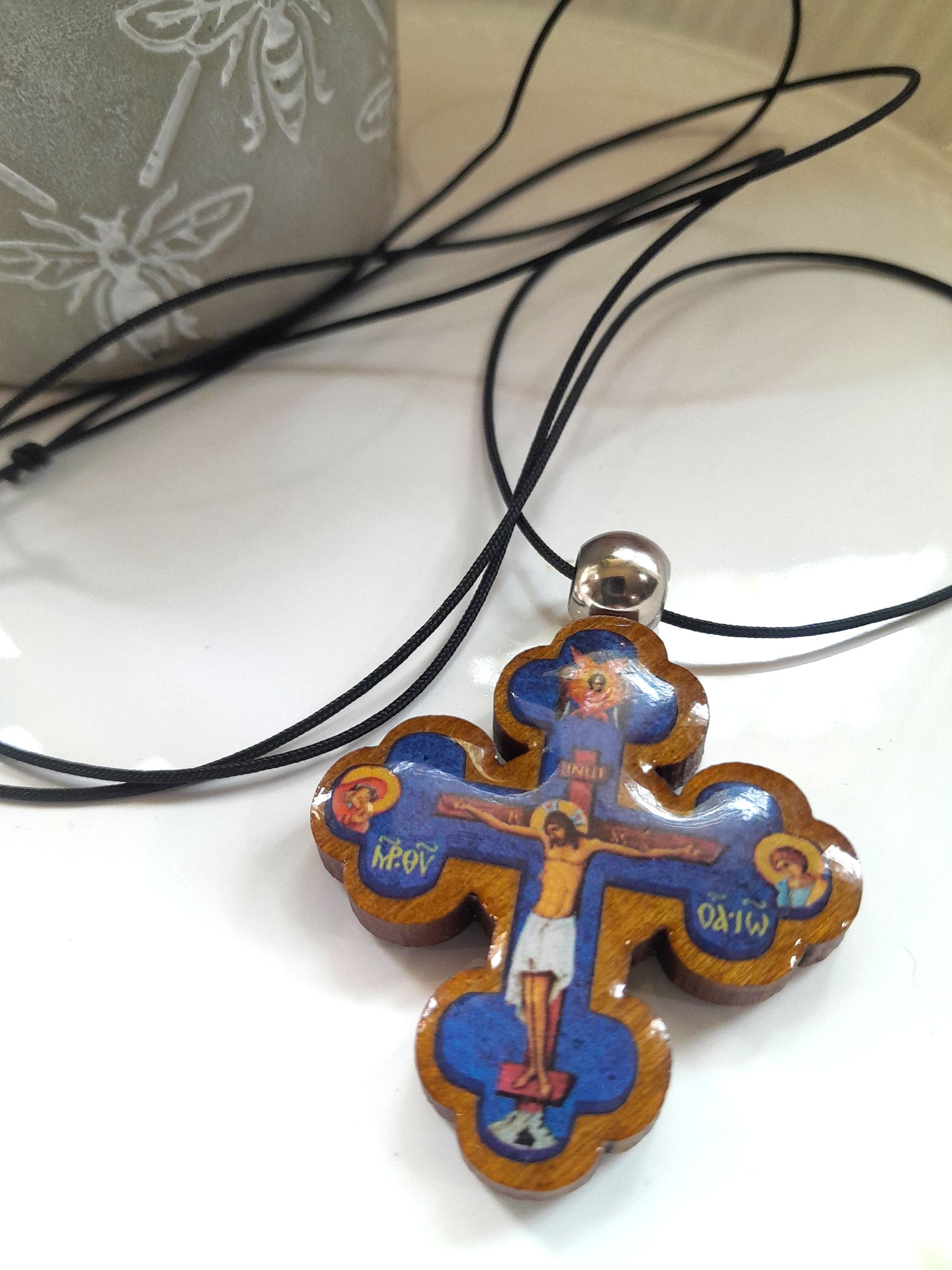 Neckcross with Double-Sided Image of Crucified Christ