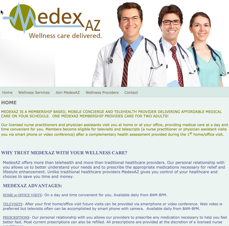 MedexAZ Landing page