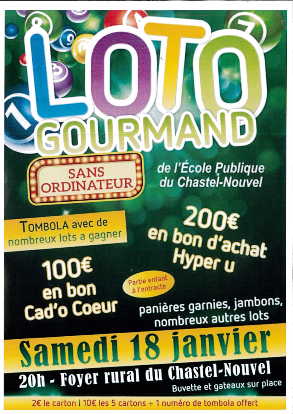 Loto gourmand sans ordinateur école publique