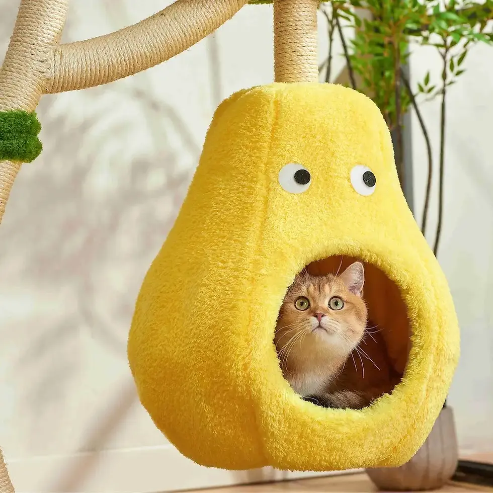 Thumbnail: Michu Verde Solid Wooded Base Cat Tree