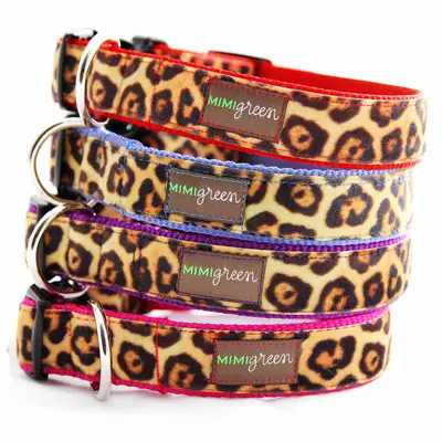 LEOPARD VELVET DOG COLLARS
