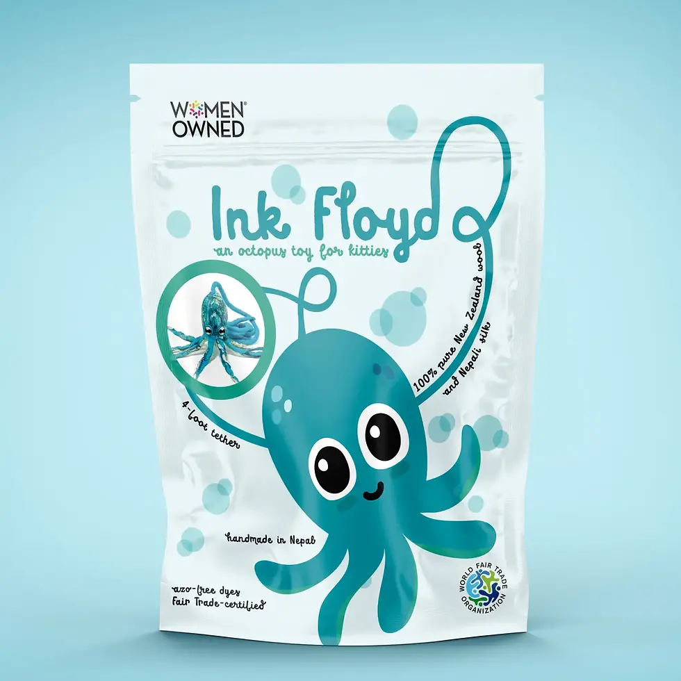 Thumbnail: Wool Octopus Cat Toy with 4-Foot Tether