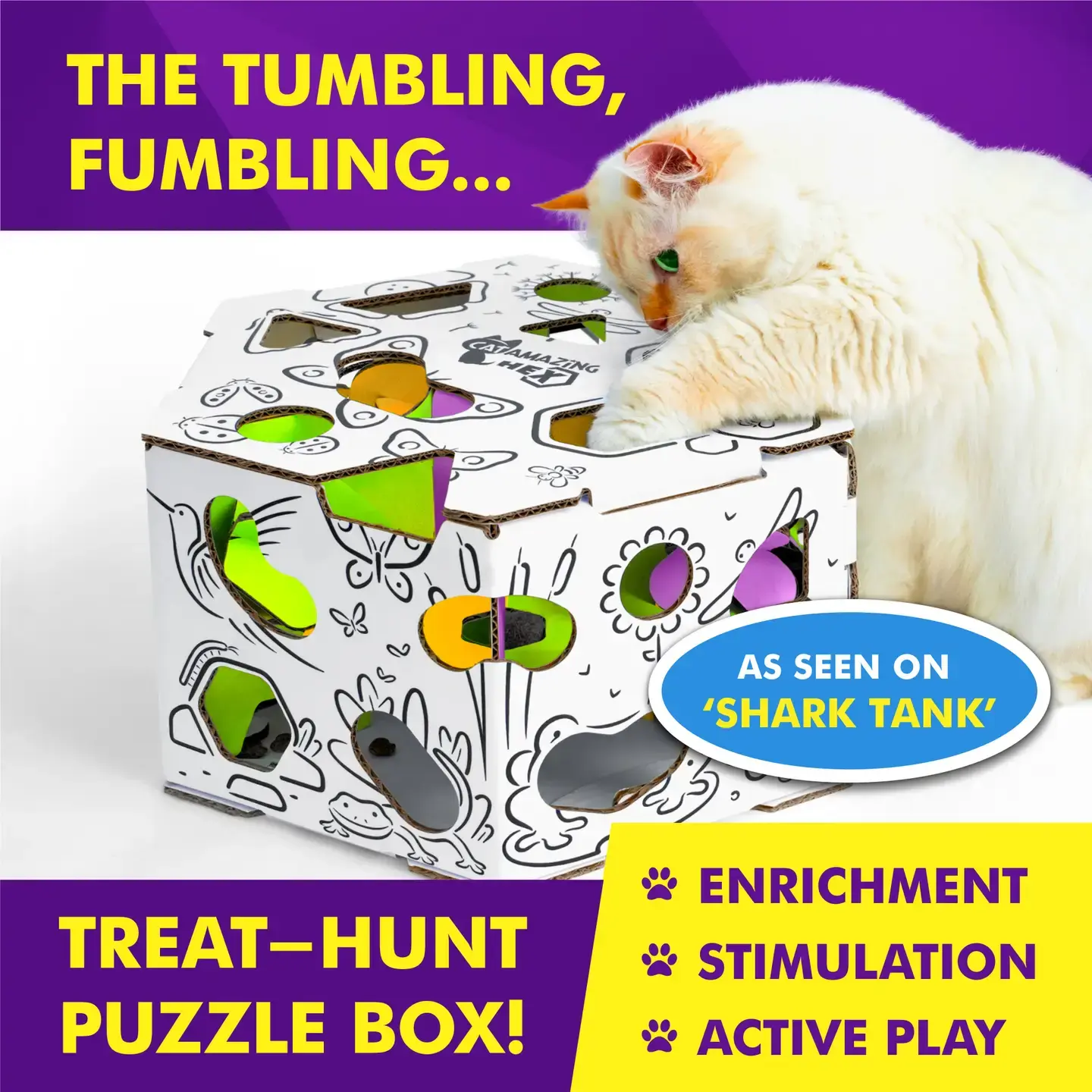 Brand New - Hex Interactive Cat Toy and Puzzle Feeder by Cat Amazing