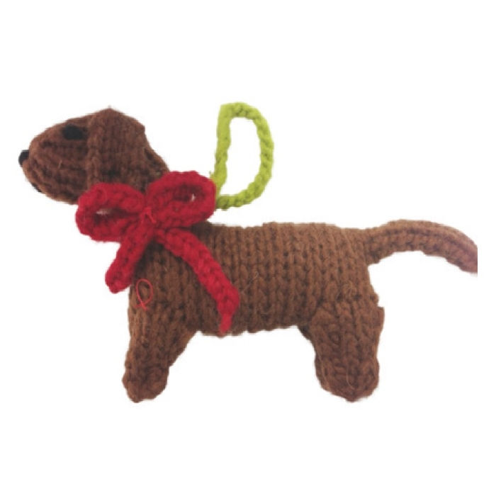 Thumbnail: HAND KNIT WOOL DOG ORNAMENTS