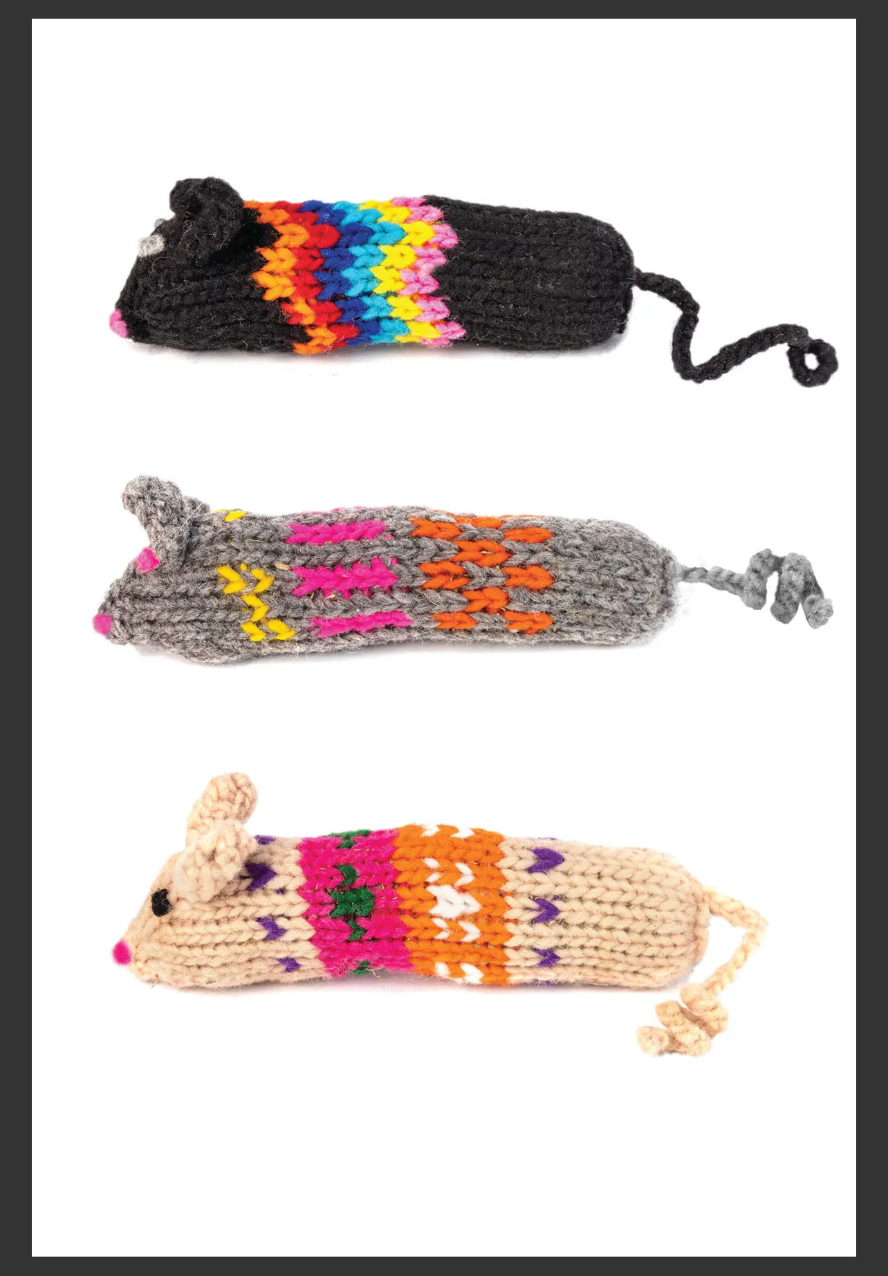 Cat Nip Knitted Mice- Large