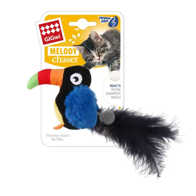Toucan Melody Chaser - Interactive Plush Cat Toy