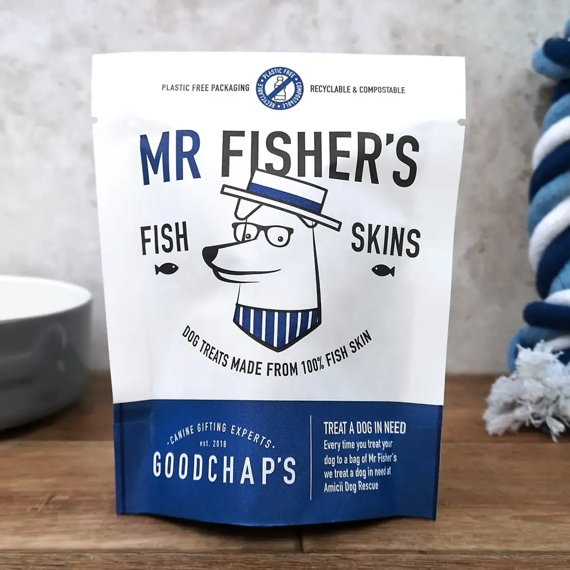 Mr Fisher's Fish Skins natural dog treats
