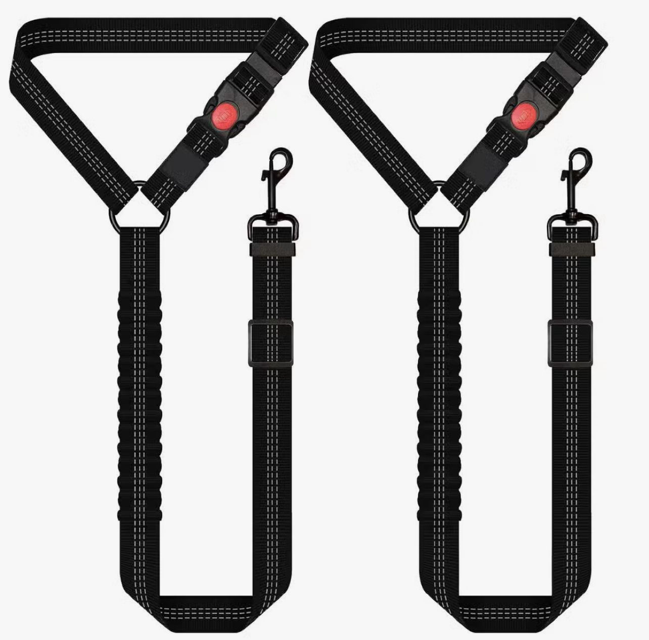 Dog Seat Belt Headrest Set of 2 - Elastic Dog Belt