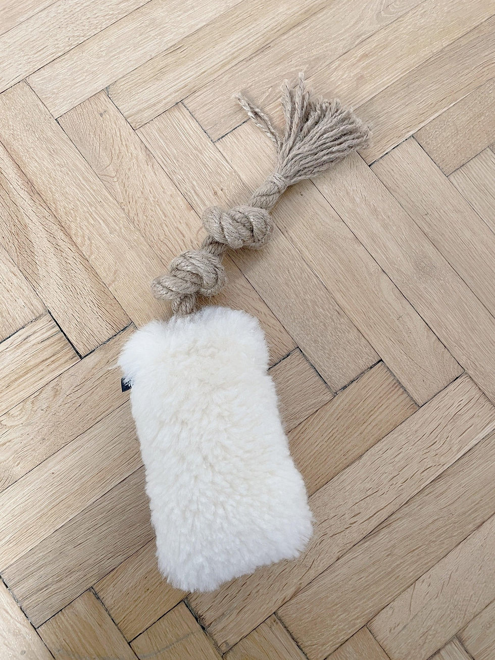 Thumbnail: NATURAL SHEEPSKIN DOG TUG TOY - Large 