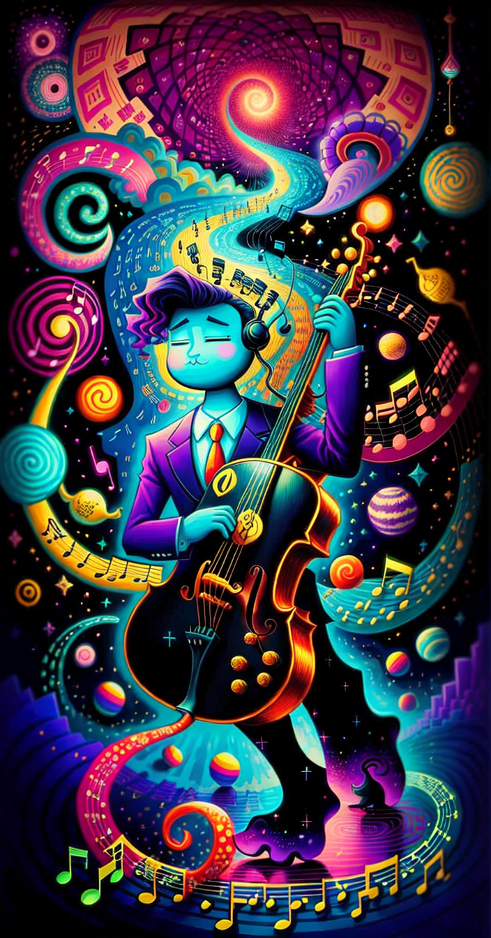 AI-generated jazz musician from another planet