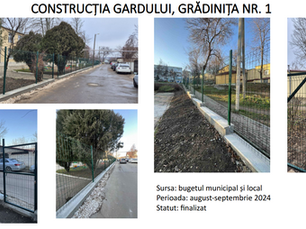 Lucrări de reconstrucție/modernizare a gardului existent la Grădinița de copii nr.1