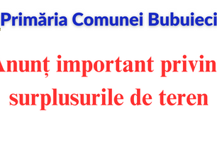 Anunț important privind surplusurile de teren