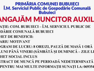 💼 Î.M. Serviciul Public de Gospodărie Comunală Bubuieci angajează personal!