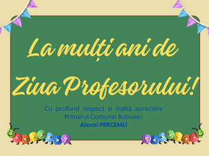 Mesaj de felicitare cu ocazia Zilei Profesorului.