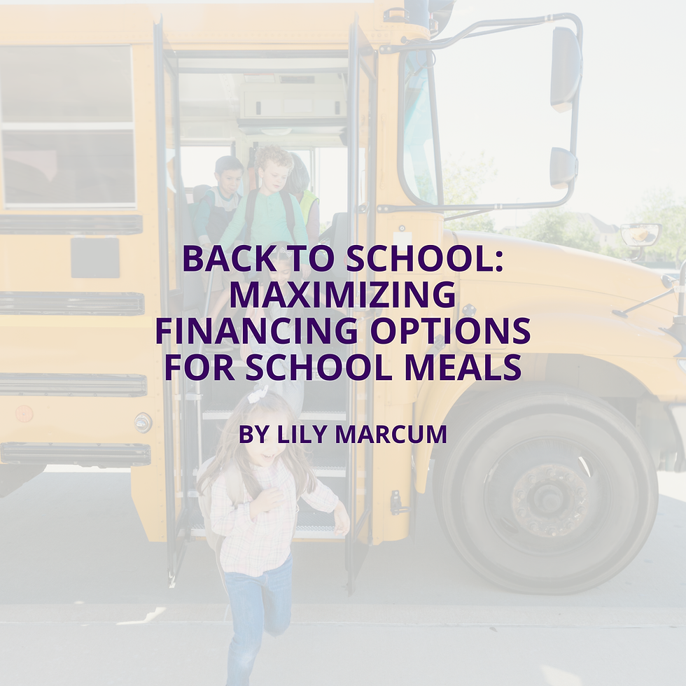 Back to School: Maximizing Financing Options for School Meals