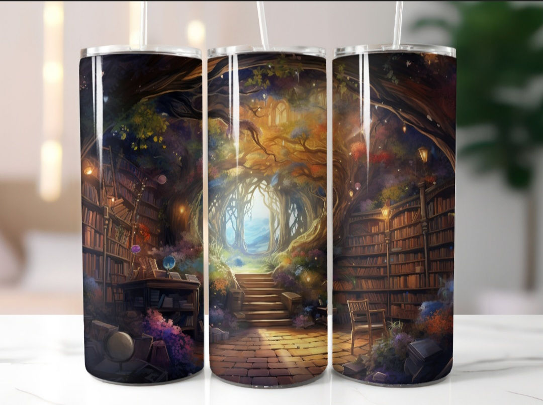 Book Talk, Magic Library 20oz Stainless Steel Tumbler