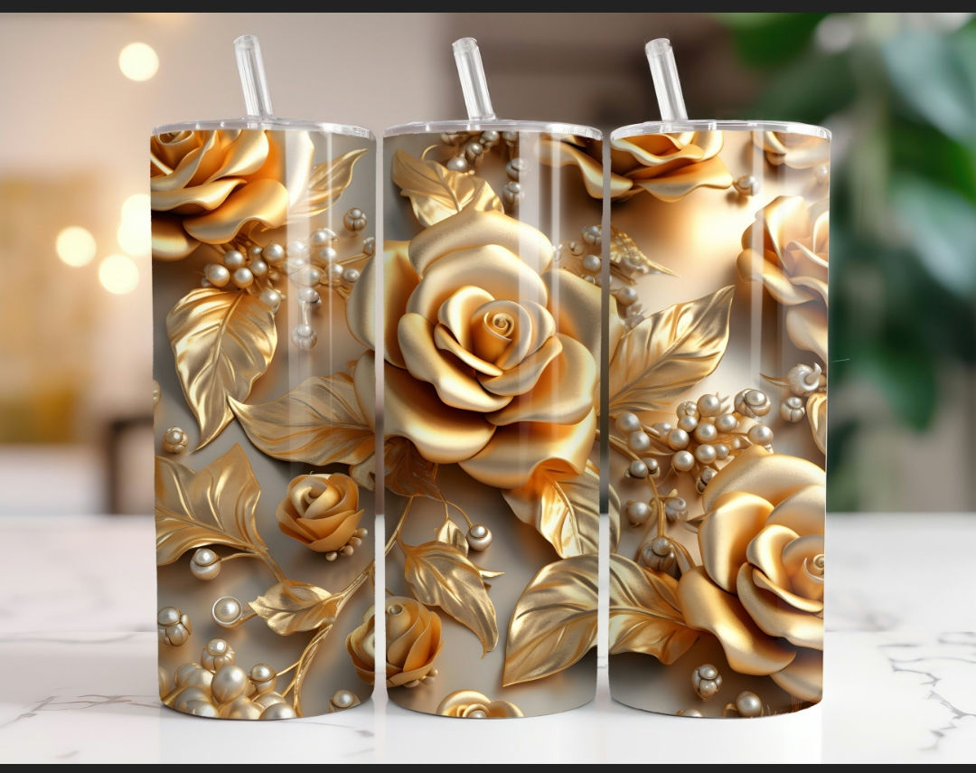Golden Roses 20oz Tumbler