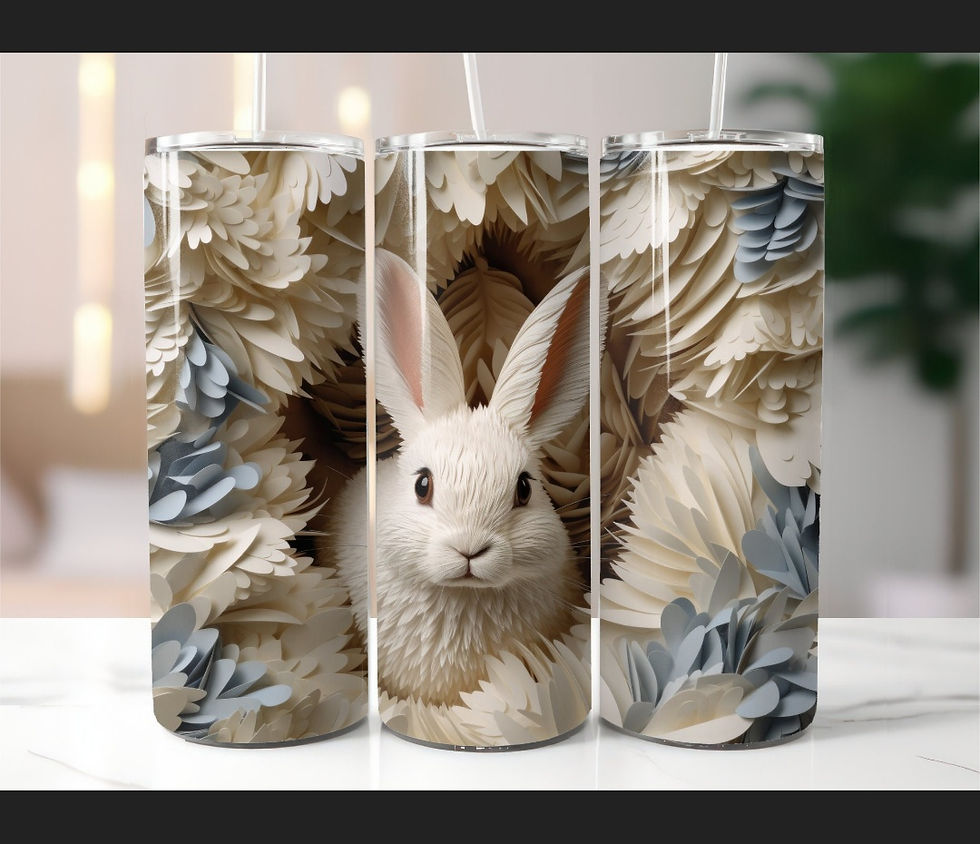 3D Easter Bunny 20oz Stainless Steel Tumbler
