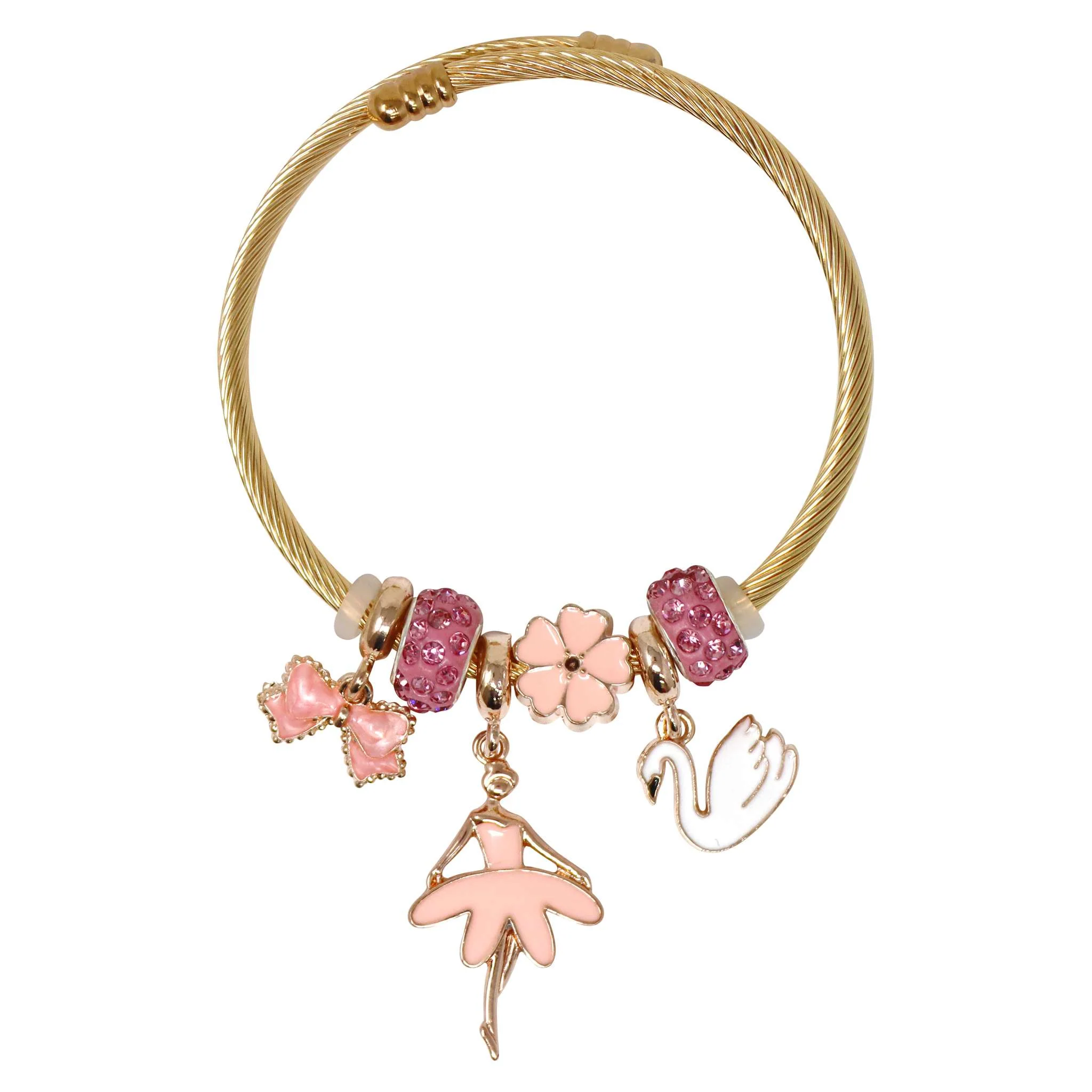 Thumbnail: Pink Poppy Ballerina Charm Bracelet