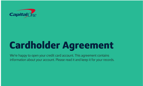 Image of cardholder agreement cover page