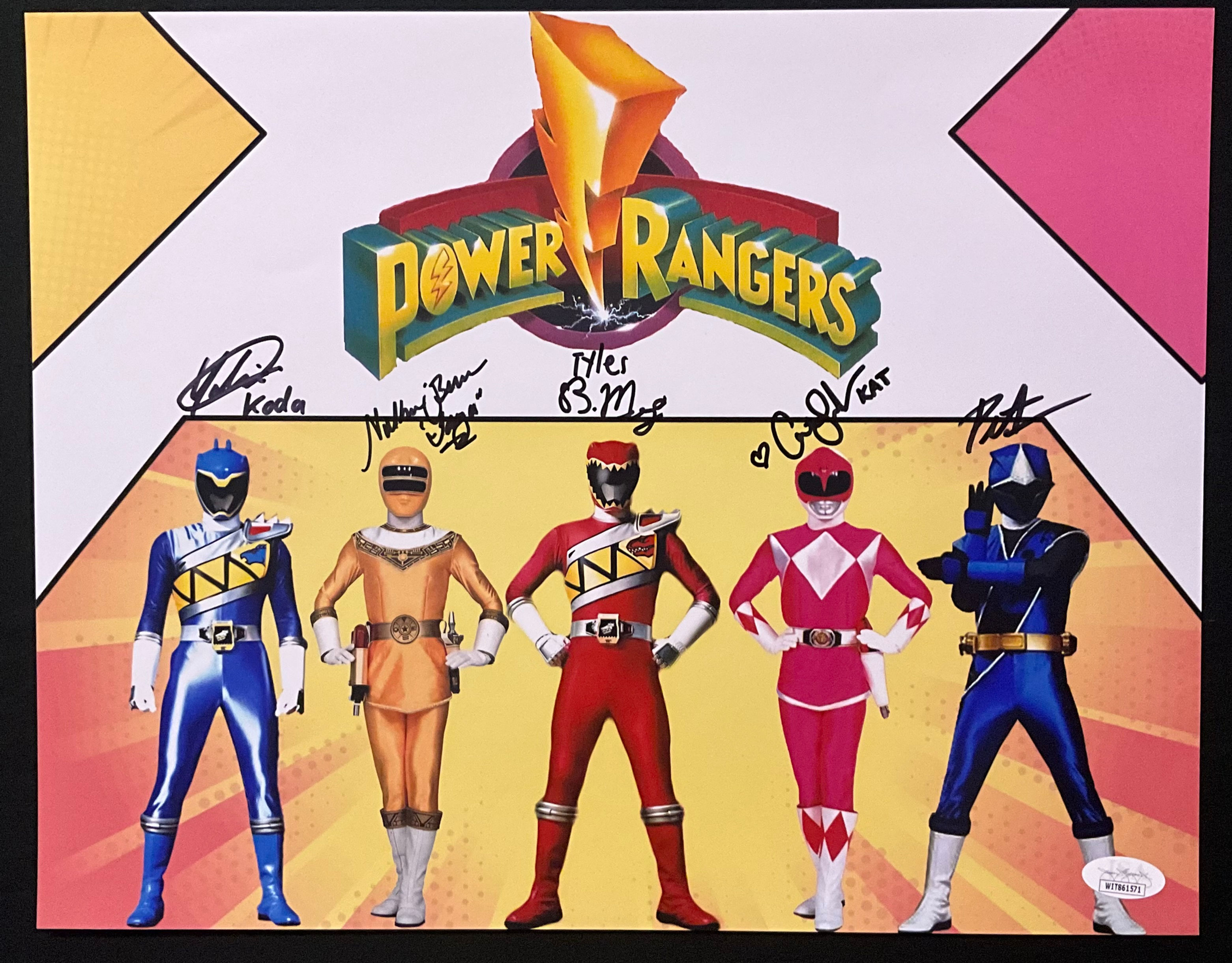 Power Rangers Autographed 11x14 Photo (JSA) (NAMES IN DESCRIPTION)