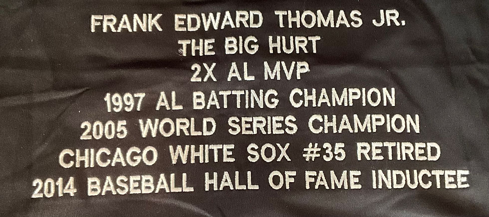 Thumbnail: Frank Thomas Jr. Autographed Chicago White Sox Stat Jersey (BAS)