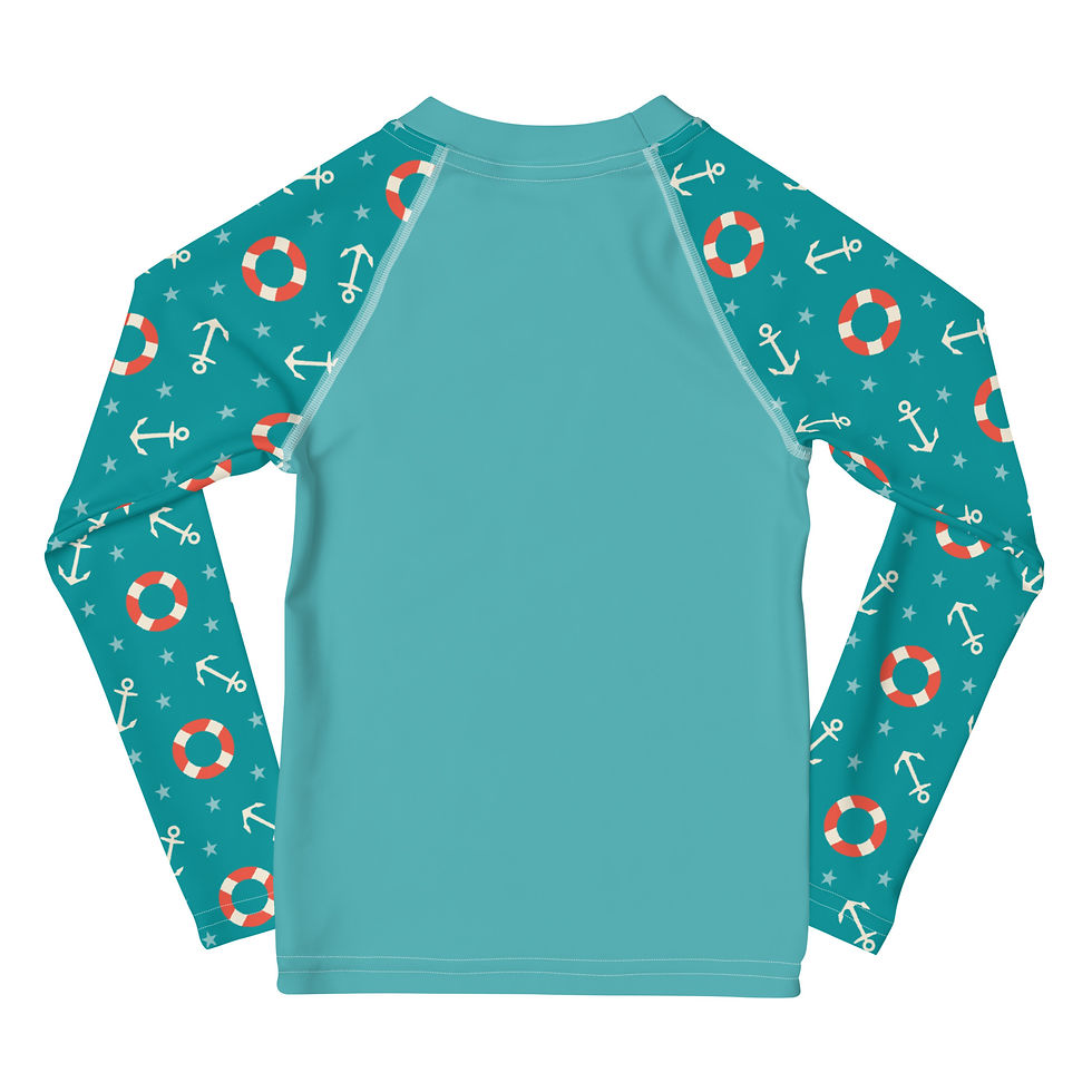 Thumbnail: Nautical Anchors Aweigh Kids' Rash Guard
