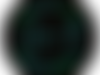 Logo for Dare To Dazzzzle, featuring ombre blue and green text on a black circular background.