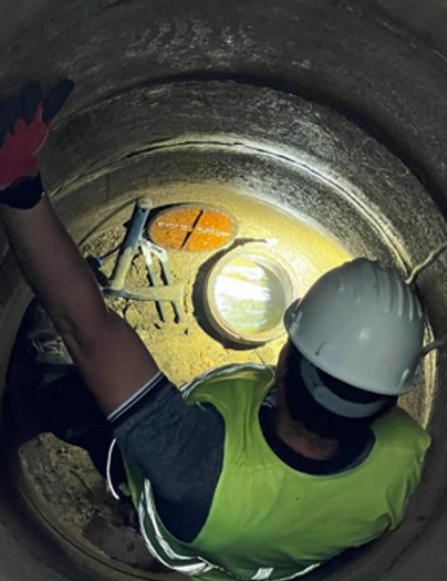 Intervention de contrôle d'assainissement