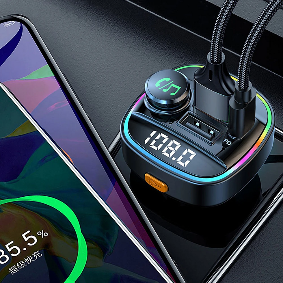 Miniatura: Bluetooth 5.0 Car Wireless FM Transmitter Adapter USB PD Charger AUX Hands-Free