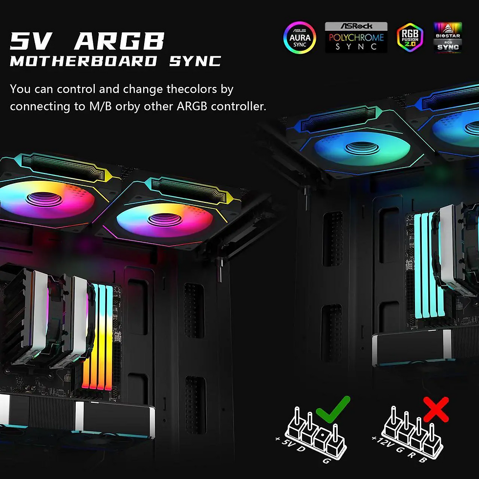 Miniatura: RGB Fans:6 pack 120mm PWM ARGB Case Fan with Fan Hub and Remote,Speed Control,PW