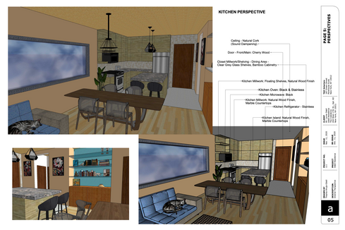 Kitchen & Living Room Perspectives