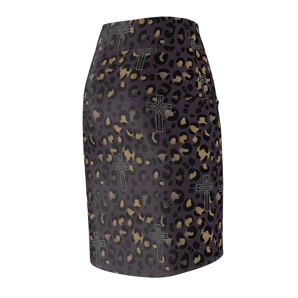 Thumbnail: Leopard Cross Pencil Skirt