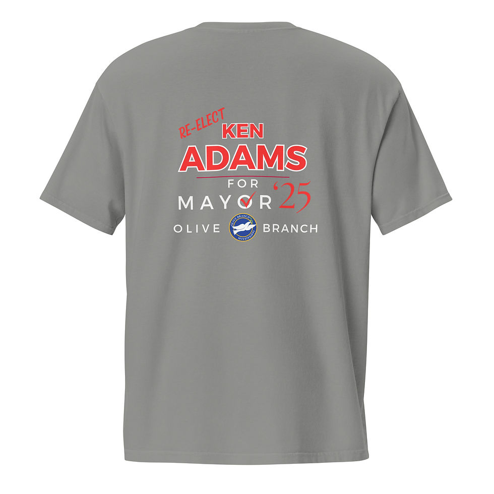 Thumbnail: Re-Elect Ken Adams for Olive Branch Mayor T-Shirt (Grey, Black, Navy)