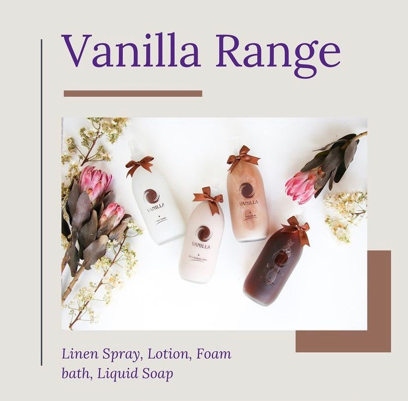 Liquid hand soap , foam bath, linen spray and body lotion
