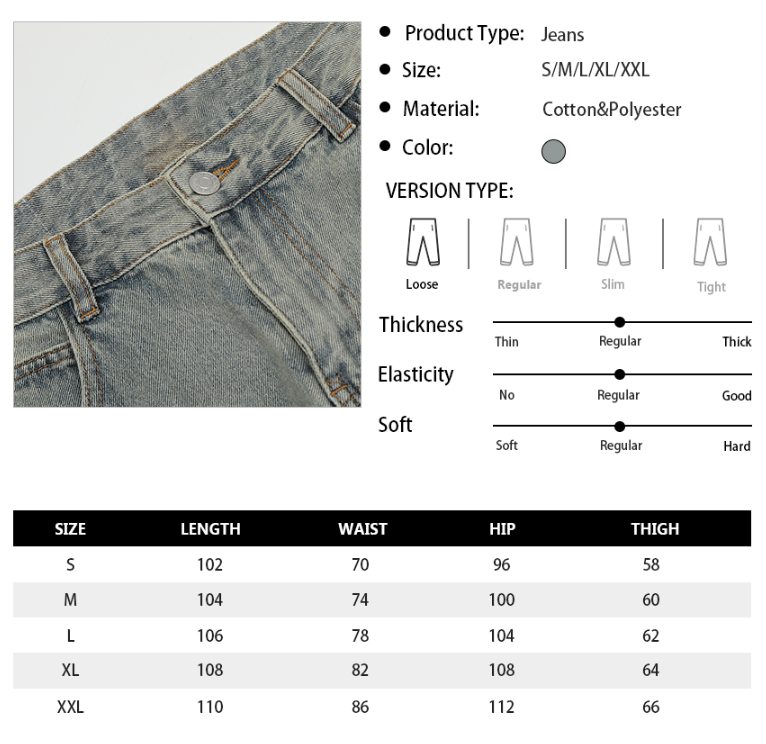 Thumbnail: Straight Leg Grey Jeans With Poppers