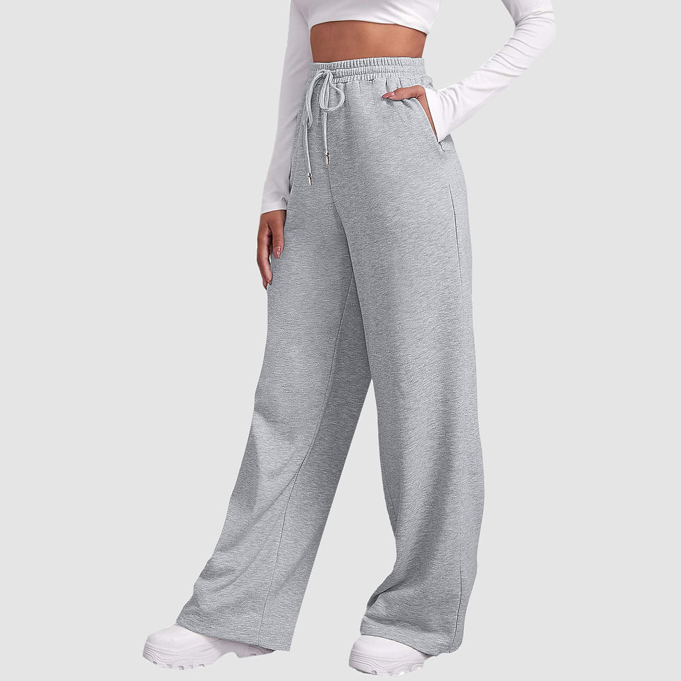 Thumbnail: Fleece Lined Wide Leg Jogger Pants 