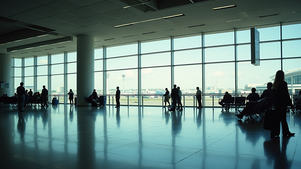Wide angle view of Minneapolis-St. Paul International Airport terminal